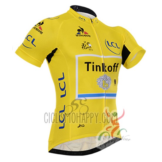 Tinkoff Lider Cycling Jersey Bib Short 2016 Men Short Sleeve Yellow and Black